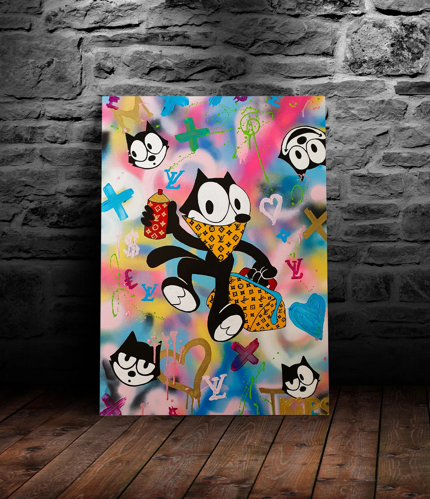 Felix The Graffiti Artist - Original Painting. Felix the cat